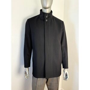 Rialto‎ Black Italian Wool Cashmere Jacket Funnel Collar Made in Italy 40R